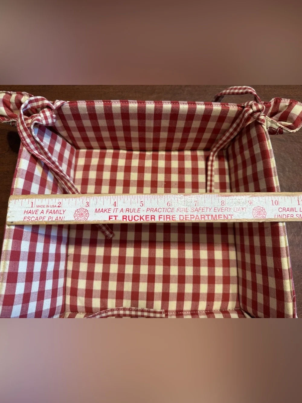 Red Gingham French Bread Basket/Catchall